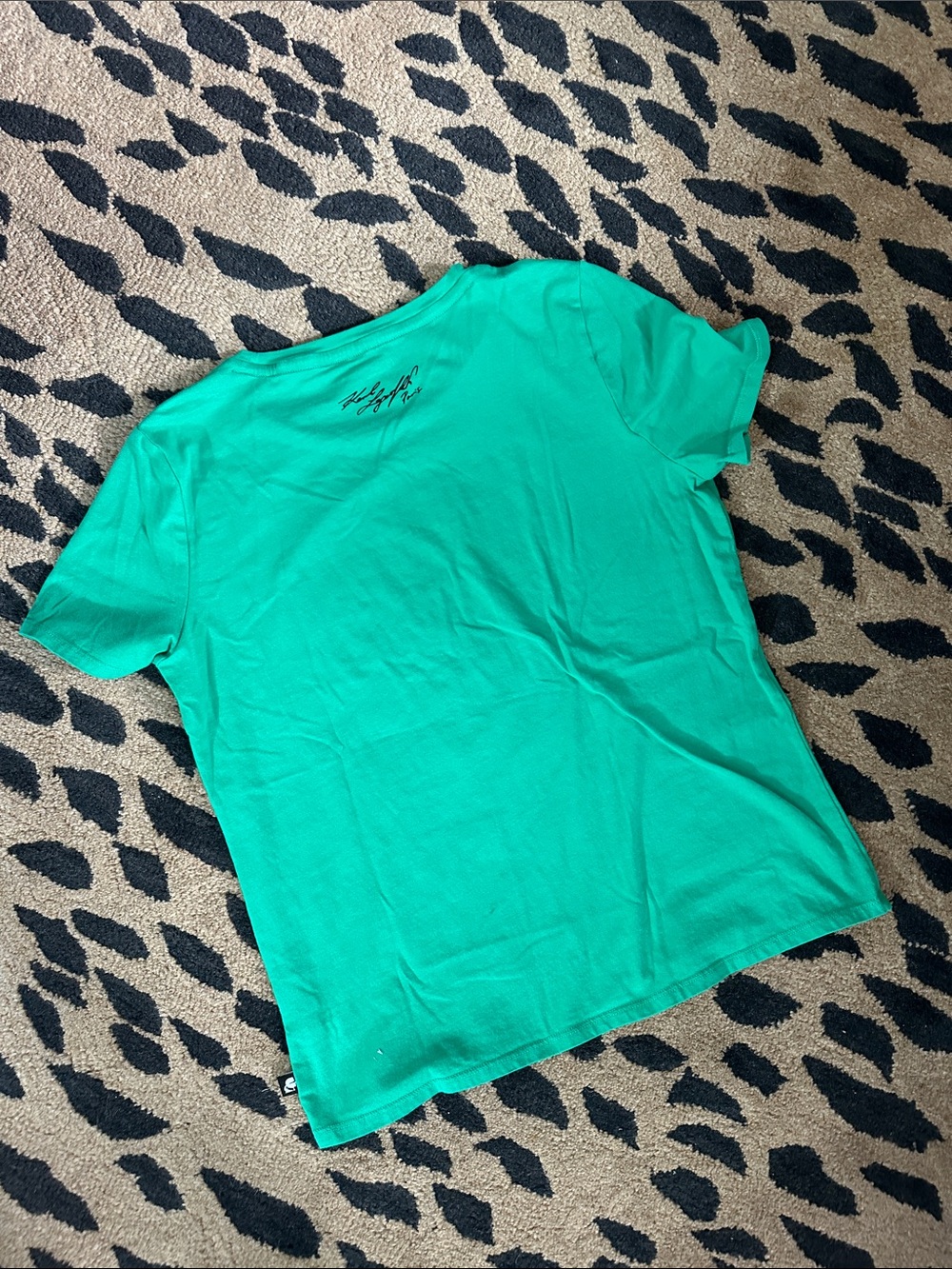 Karl Lagerfeld Bright Green Rhinestone Logo TShirt • Size M • NWOT - Picture 3 of 10